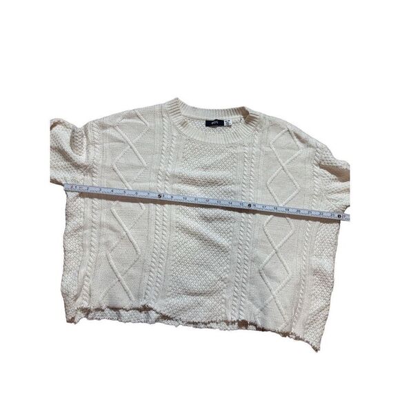 BDG ivory twist cable chunky knit sweater with elbow patch sz XS - Picture 4 of 8